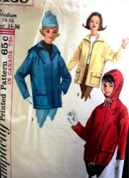 5138 60s ZIP ANORAK, JACKET DETACH HOOD PATTERN 14-16  34,36